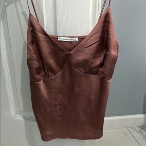 Abercrombie & Fitch Women's Brown Satin Top